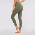 Treino de cintura alta de cor sólida Leggings Butt Lift Yoga Jogging calça de sudor